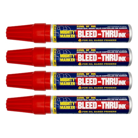 Mighty Marker IM-14 Bleed-Thru Marker, Red Color Family, 4PK 01411